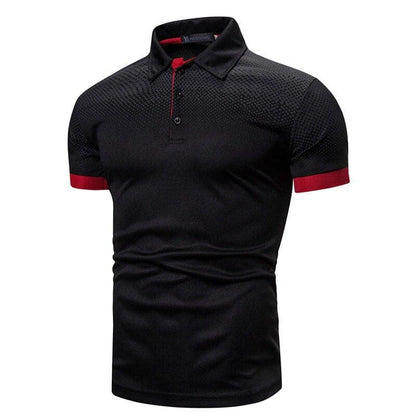 Herr Pikétröja - Slim Fit - Kort Ärmdesign - Modern Gradient Mönster