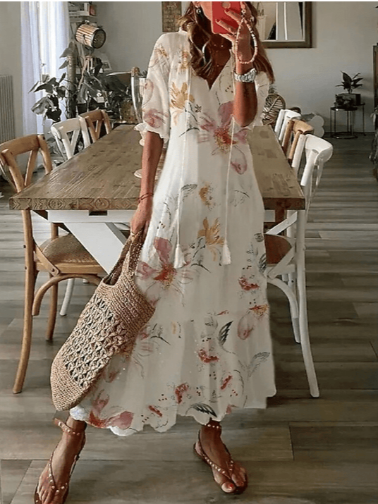 Daphne - Klänning med blommönster